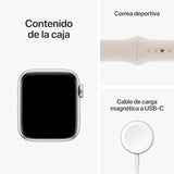 Apple Watch SE (2.ª Gen) (GPS, 40mm) Caja de Aluminio en Blanco Estrella con Correa Deportiva Blanco Estrella, Talla única (Reacondicionado)