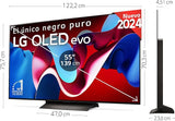 LG OLED55C44LA, 55", OLED 4K, Serie C4, 3840x2160, Smart TV, WebOS24, Procesador a9, Dolby Vision, Dolby Atmos, TV Gaming, 144 Hz, AMD FreeSync, Negro [Clase de eficiencia energética G]