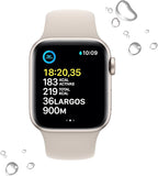 Apple Watch SE (2.ª Gen) (GPS, 40mm) Caja de Aluminio en Blanco Estrella con Correa Deportiva Blanco Estrella, Talla única (Reacondicionado)