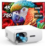 【AI Auto Focus/ Auto 4D Keystone】Proyector 4K WiFi6 Bluetooth 28000 Lúm Full HD 1080P Jimveo 4K Proyector Soporte Función Zoom Cine en Casa con Evitación Objetos [Adaptación Pantalla] para IOS/Android