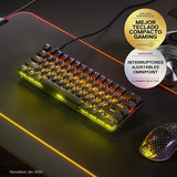 SteelSeries Apex Pro Mini teclado gaming HyperMagnetic – El teclado más rápido del mundo – Accionamiento ajustable – Factor forma compacto 60 % – RGB – Teclas PBT – USB-C – Teclado americano (QWERTY)