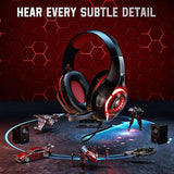 Tatybo Cascos Gaming, Auriculares Gaming con Graves Envolventes 3D, Micrófono Reducción De Ruido Y Almohadillas De Proteína, para Ps4 Ps5 Xbox PC Laptop