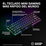 SteelSeries Apex Pro Mini teclado gaming HyperMagnetic – El teclado más rápido del mundo – Accionamiento ajustable – Factor forma compacto 60 % – RGB – Teclas PBT – USB-C – Teclado americano (QWERTY)